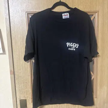 Piggy's Cafe 블랙 T셔츠 L사이즈
