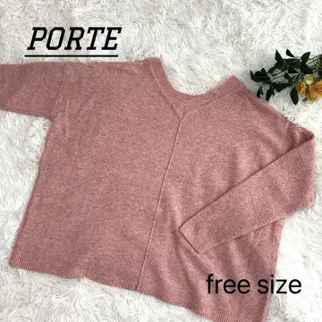 새상품 택 포함 PORTE 니트 스웨터 핑크 프리 사이즈 2way