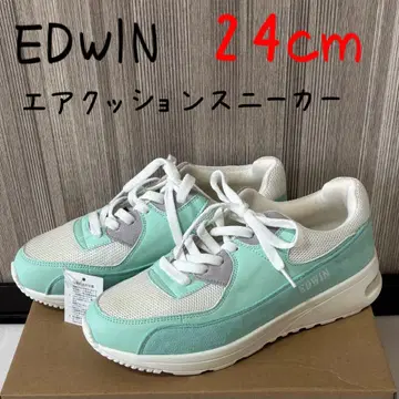[ 미사용 하자품 ] EDWIN 에어쿠션 밑창 스니커즈 민트 그린 24