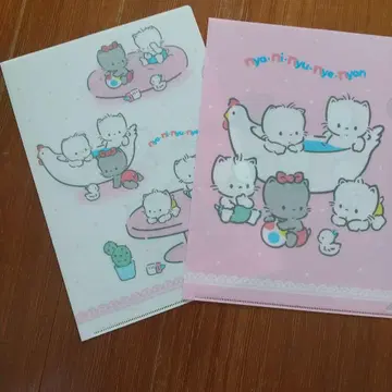 산리오 니야니뉴니에뉴 A4 클리어 파일 2장/팬시 데이즈