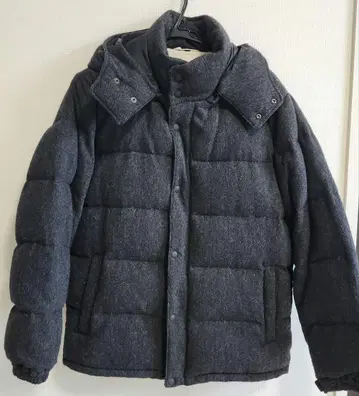 MUJI 그레이 다운 자켓 후드 부착