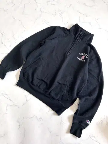 챔피온 하프 지퍼 맨투맨 블랙 구제 의류 S