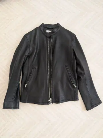 BEAUTY&YOUTH 블랙 가죽 싱글 라이더 자켓 S