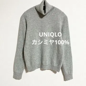 유니클로 캐시미어 100% 터틀넥 스웨터 그레이 S