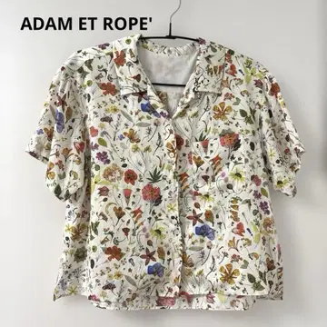 ADAM ET ROPE' 꽃무늬 반팔 셔츠 보타니컬