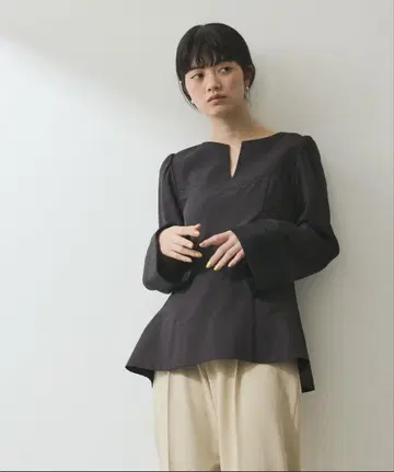 패널 플레어 블라우스 F 사이즈