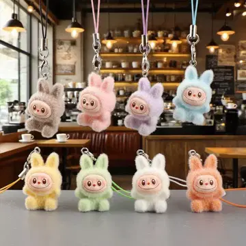 LABUBU 라브브 봉제 인형 키링 8개 세트