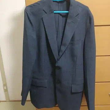 레어 GU 테일러드 자켓 네이비 체크