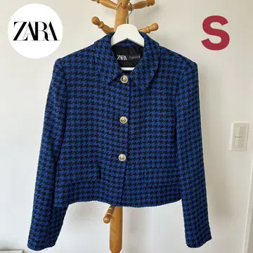 ZARA 트위드 자켓 골드 버튼 사이즈 S