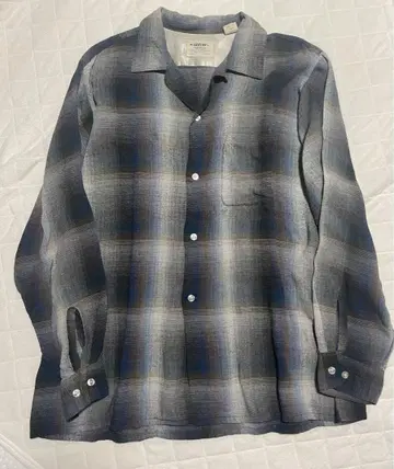 1960s 빈티지 옴브레 레이온 셔츠 오픈 카라 배색 ARROW