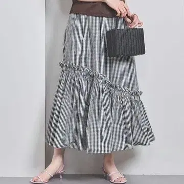 유나이티드 애로우즈 P 타프타 레이디 스커트 깅엄 체크