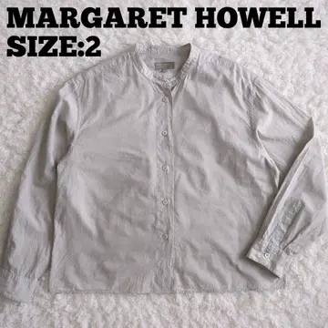 MARGARET HOWELL 긴팔 노카라 셔츠 일본제 그레이 2