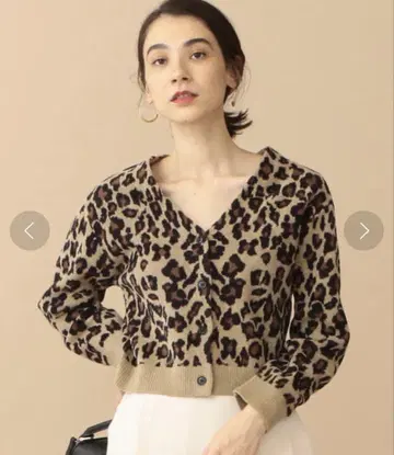 BEAUTY&YOUTH UNITEDARROWS 레오파드 숏 가디건