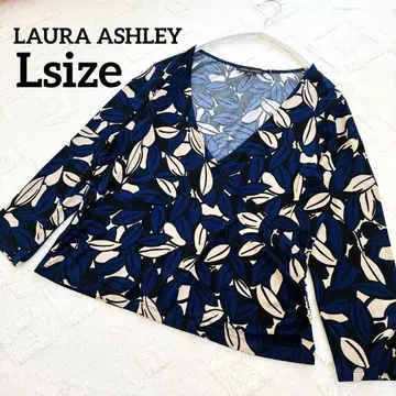 LAURA ASHLEY 로라 애슐리 카슈쿨 리프 무늬 네이비 L