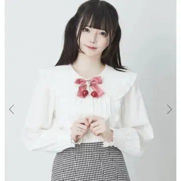 Ank Rouge 앙크루즈 체리 리본 블라우스 핑크