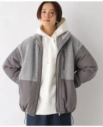 렙심 절개 스탠드 보아 자켓 그레이