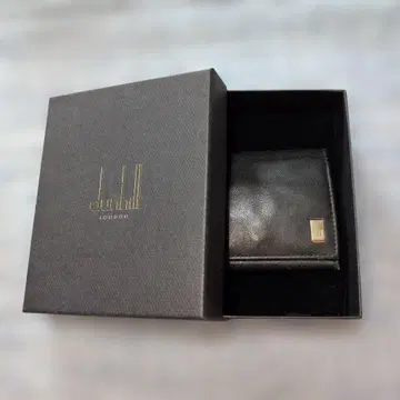 dunhill 블랙 가죽 코인 케이스 박스 포함