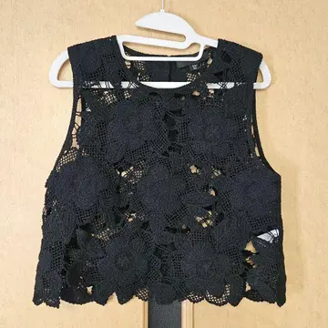 ZARA 블랙 레이스 니트탑