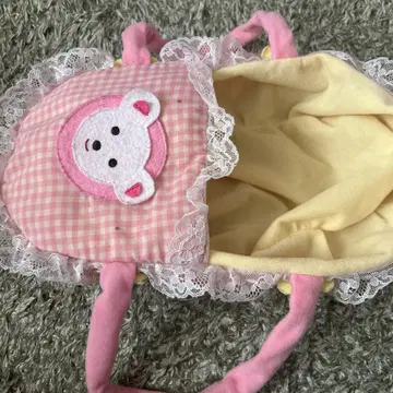 멜짱 곰 얼굴 가방 핑크