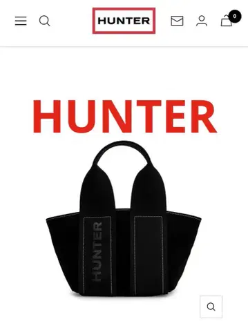 헌터 리파인드 스티치 캔버스 미니 토트백 블랙