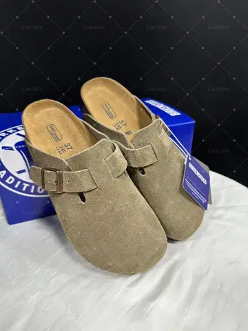 BIRKENSTOCK 그레이 그린 뮬 37