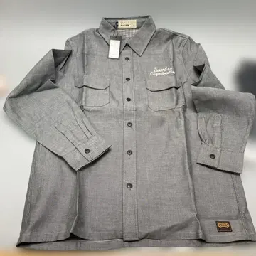 SANDS 그레이 체크 무늬 긴팔 셔츠 XL