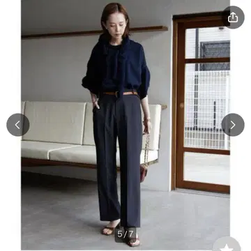 slobe iena 워셔블 트윌 스트레이트 팬츠