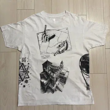 80-90s vintage M.C. 에셔 아트 T셔츠 XL