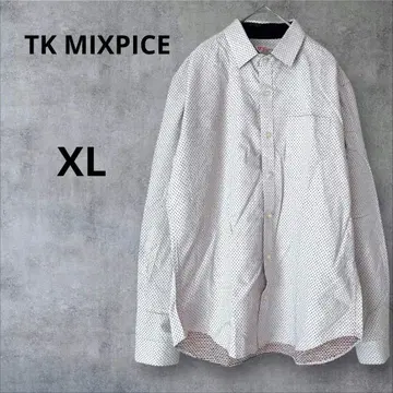 TK MIXPICE 셔츠 긴팔 겉옷 자켓 안 코몬 무늬 도트 XL
