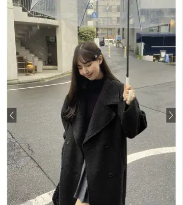 그레일 링 페이크 울 더블 체스터 코트