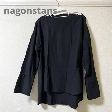 nagonstans 풀오버 블라우스 보트넥 블랙 사이즈 38