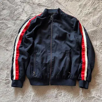 [ USED ] ZARA 소매 사이드 라인 트랙 탑 해외 M 다크 네이비