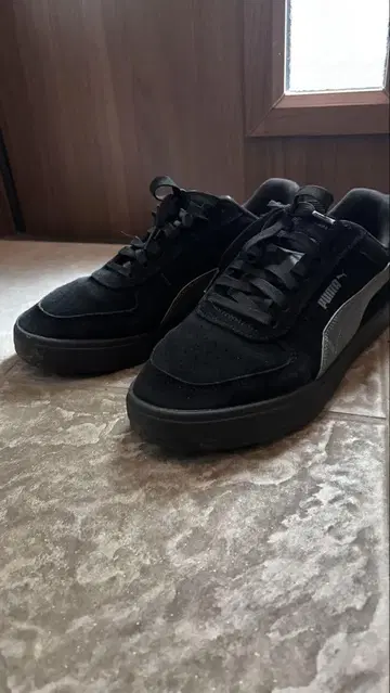 PUMA 블랙 스웨이드 스니커즈 박스 있음