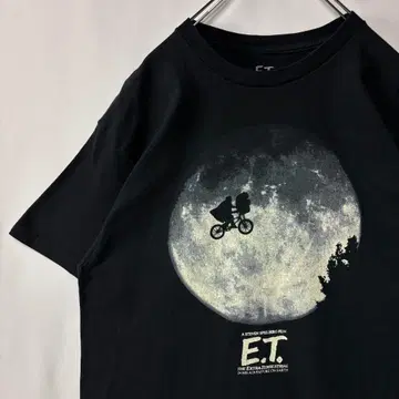 E.T 무비 티셔츠 스필버그 블랙 L 사이즈 SF 구제 의류 영화