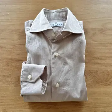TRUZZI 와이드 넥 셔츠 (이탈리아제 BEIGE 38)