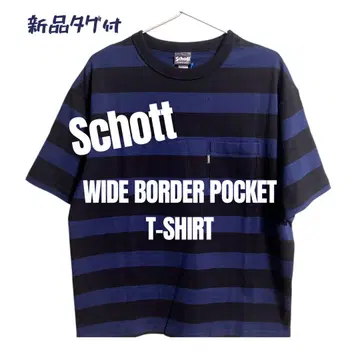새상품 Schott/샷/와이드 보더 포켓 T셔츠 L 사이즈