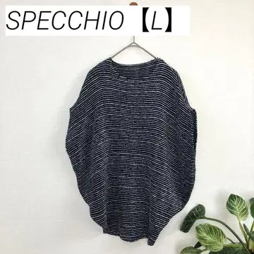 블라우스 상의 니트 보더 블랙 화이트 SPECCHIO 스페치오