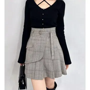 dazzlin 레이어드 플리츠 미니 스커트