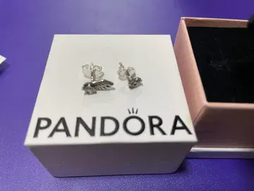 Pandora 실버 귀걸이 하트&날개 (각각 한쪽만)