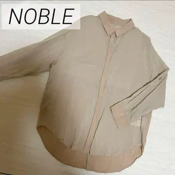 NOBLE 시어 셔츠 베이지 긴팔 셔츠 레귤러 카라