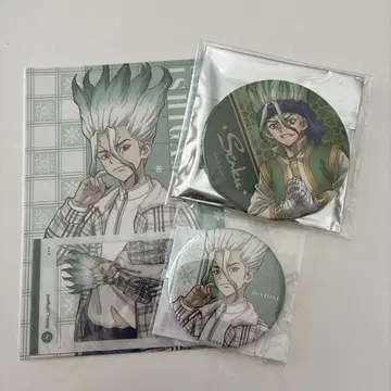 최애복권 Dr.STONE 겨울 외출복권 캔뱃지 카드 이시가미 센쿠