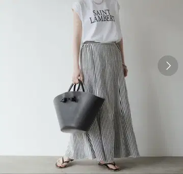 Loungedress 라운지 드레스 린넨 플레어 스커트 스트라이프