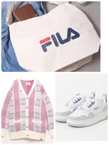 FILA 세트 숄더백 가디건 스니커즈