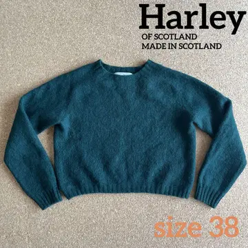 할리 오브 스코틀랜드 니트 스웨터 풀오버 상의 긴팔 그린