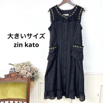 빅 사이즈 zin kato 프릴 플라워 원피스