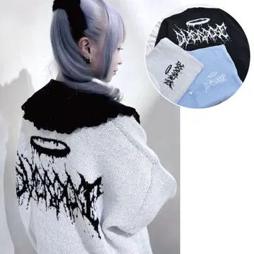 volcan&aphrodite / 서브컬쳐 로고 니트 가디건