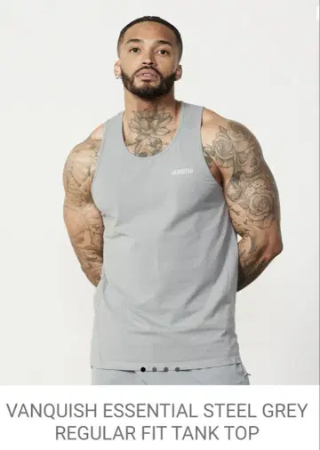 [미사용 새상품] VANQUISHFITNESS 스틸 그레이 탱크탑 XL