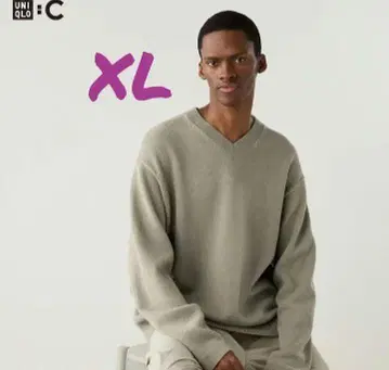 유니클로 C 릴랙스 V넥 스웨터 XL 유니클로 C