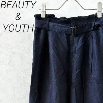 BEAUTY&YOUTH 와이드 팬츠 벨트 포함 허리밴딩 심플 마 혼방