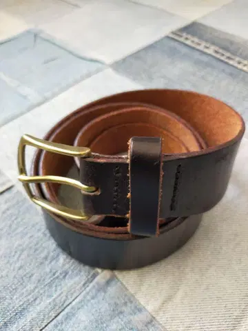 fujito 후지토 블랙 가죽 벨트 영국제 빈티지 웍스